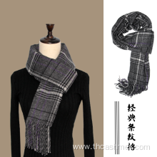 Wool Mixed Check Pattern Scarf for Man